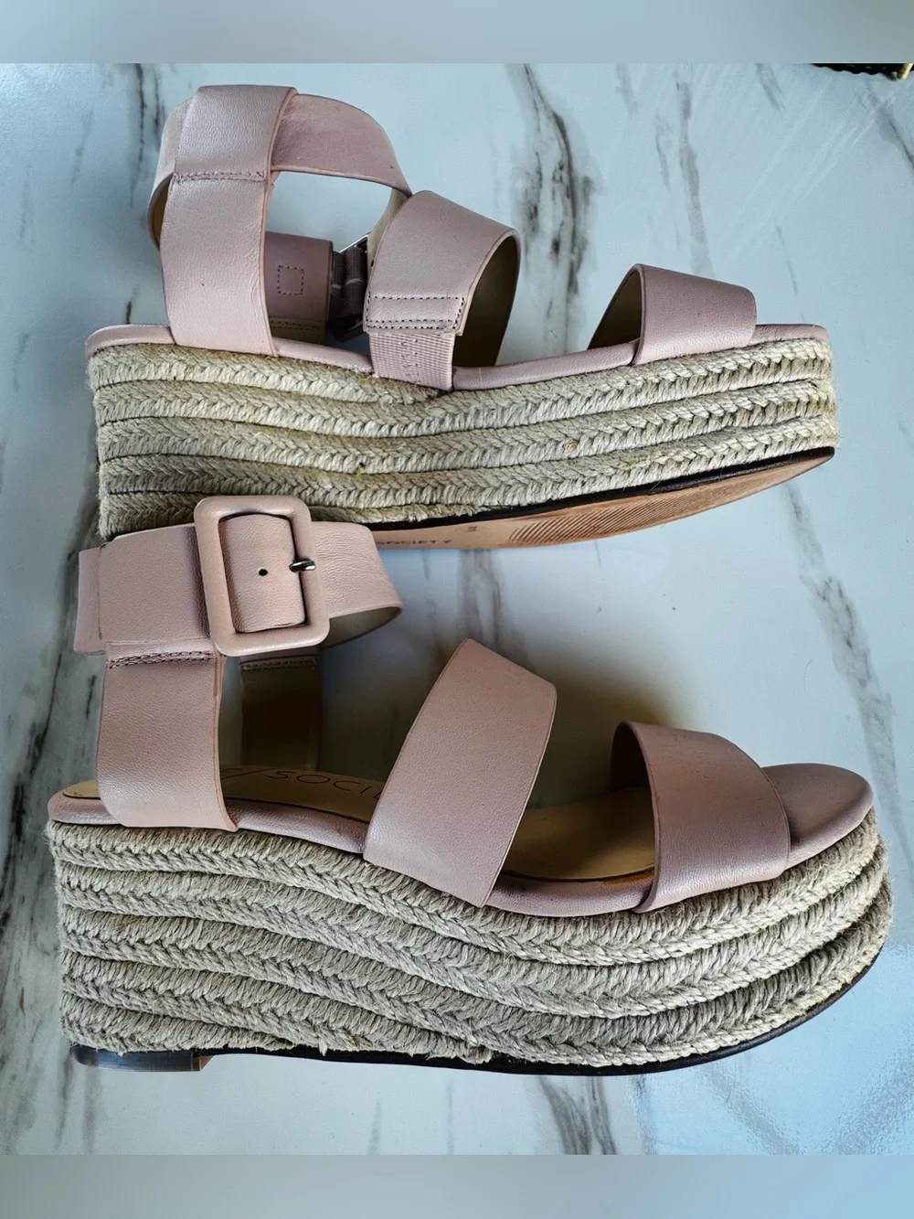 Sole Society Blush Platform Espadrille Sandals